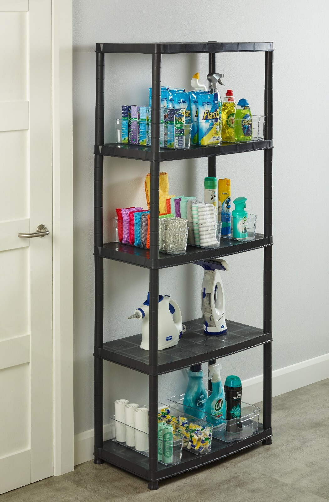 Addis 5 Tier Plastic Shelving Shed Storage Heavy Duty Unit Black 517216ebay eBay
