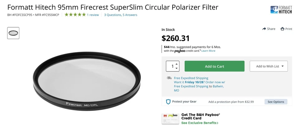 Kit de filtro Formatt Hitech Firecrest Elia Locardi 85 mm + polarizador circular Foto 2 de 4