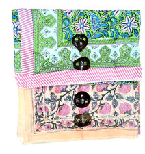 2 Cotton Sarong Beach Wrap Dress Cover Up Floral Print Hippie with 4 Pcs Buckles