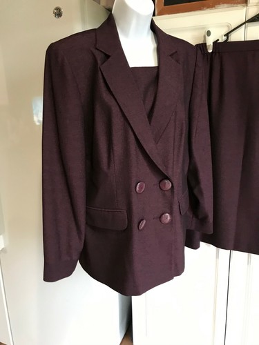 Pre-Owned Women's Ben Marc International Blazer/Skirt Set Size 12 Purple - Picture 4 of 11