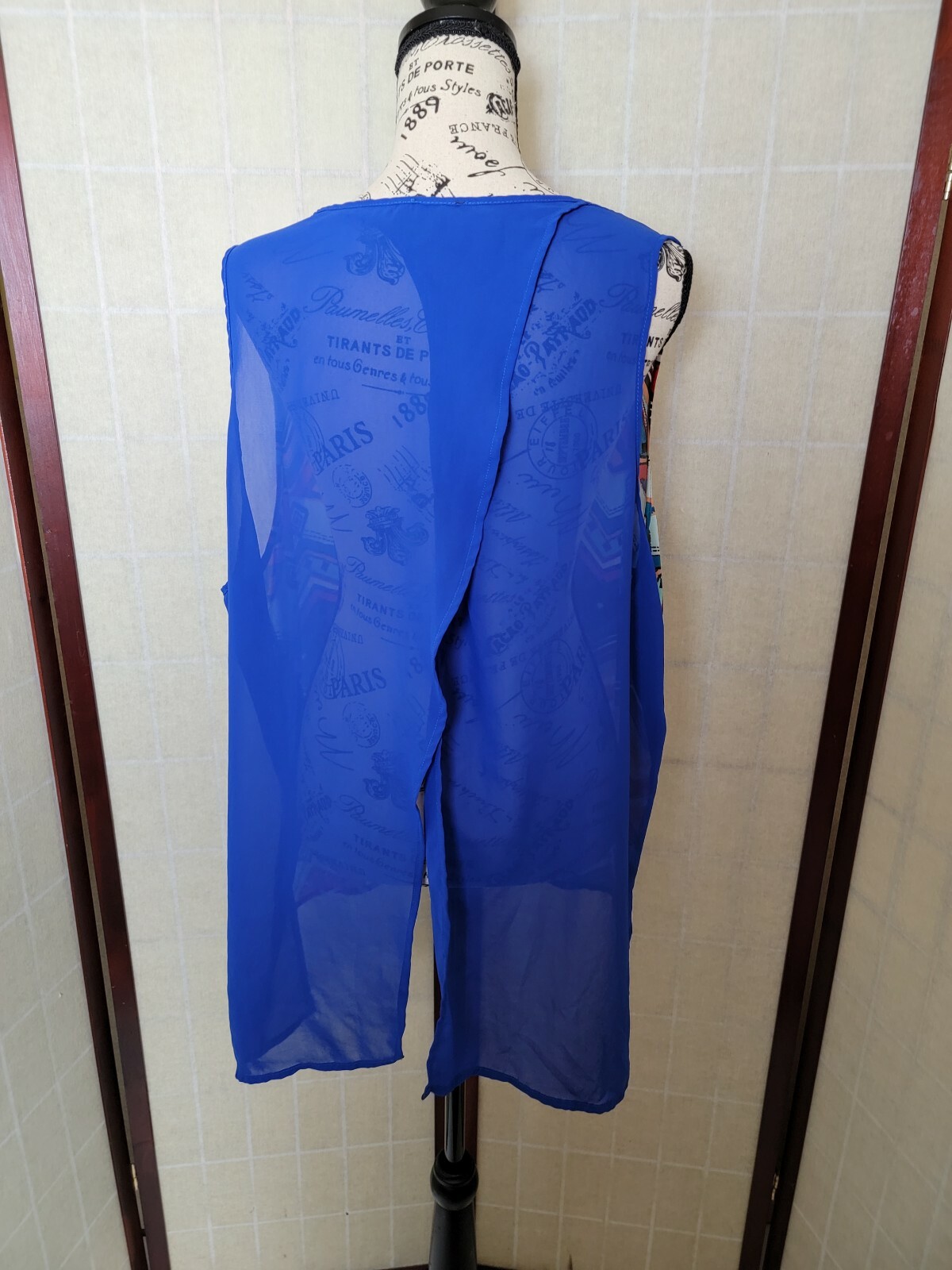 Rouge Collection Multi-Colored Sheer Split Back T… - image 4