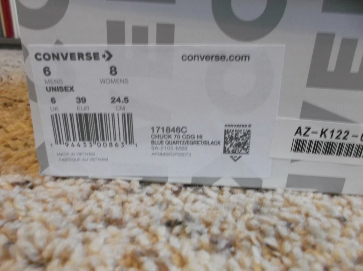 NEW Converse x Comme des Gar ons PLAY Chuck 70 Blue Quartz