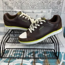 Crocs Hank Haney Sneakers Brown Leather Spikeless Golf Shoes 15099  Men's Size 8