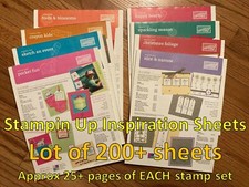 Stampin' Up Inspiration Sheets LOT of 200  8 designs/approx 25 each pad SF/P