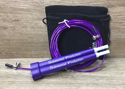 10ft Adjustable Skinny Cable Jumping Rope Purple