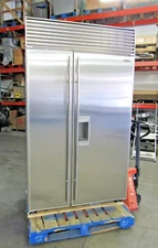 SUB-ZERO 48" RECONDITIONED 695s PERFECT STAINLESS DOORS TUBE HANDLE REFRIGERATOR