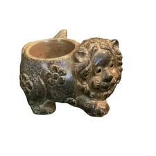 Lion Ceramic Votive Candle Holder Mini Planter a Price Import Japan 4" x 2.5"