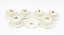 Spode (Spode's Jewel) Billingsley Rose Pink, Old Backstamp, 6 Teacups & Saucers