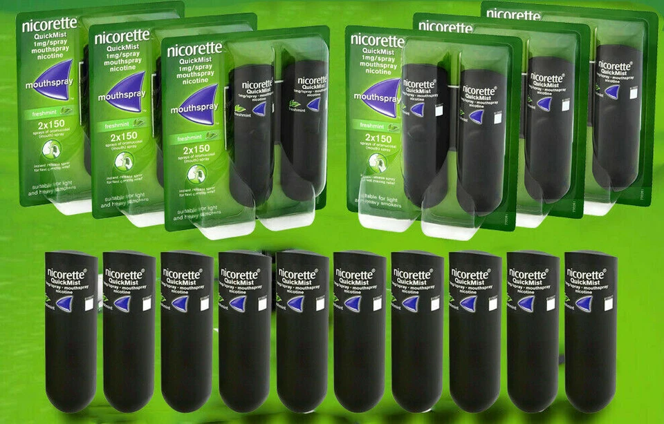 Nicorette QuickMist 1 mg/spray spray bucal menta fresca 2 x 150 paquetes de aerosoles 6 (2028)