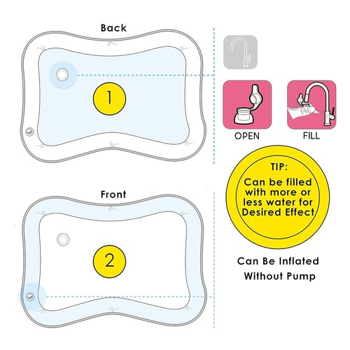 Inflatable Tummy Time Water Mat - Premium Play Activity Center for Baby - Picture 6 of 7