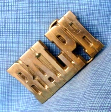 RALPH Belt Buckle Iconic 80s Cut Out Solid Brass Name Vtg Western Taiwan .NOX225