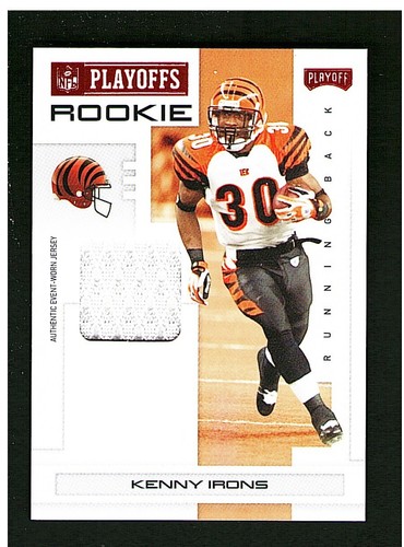 2007 Playoff NFL Playoffs Materials Red #120 Kenny Irons/100 Bengals *A560 - Picture 1 of 2