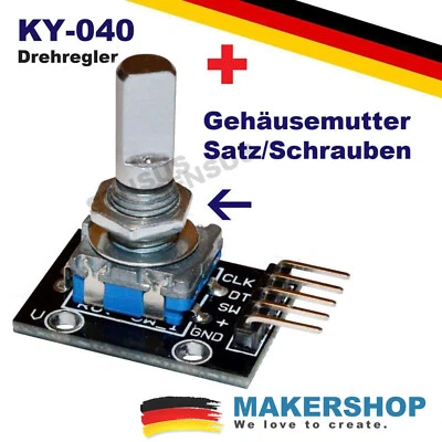 Drehregler Drehgeber Rotary Encoder Arduino KY-040 Potentiometer Poti Raspberry