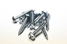  1000 8x1" Slotted Hex Head Self Piercing Sheet Metal Screws Zinc 