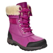 UGG Z1597 Kids Pink Leather Butte II CWR Snow Boot Size US 1 M