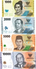 Indonesia Set 1000, 2000, 5000, 10000 Rupiah, 2022, Uncirculated 4 note set