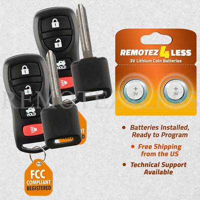 2 for 2005 2006 Nissan Altima Keyless Entry Remote Fob Car Key