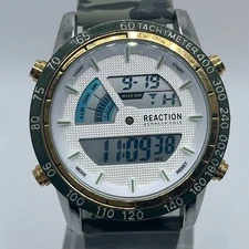 Kenneth Cole Digital Watch Reaction 46mm Case Chronograph Alarm Day Date Month