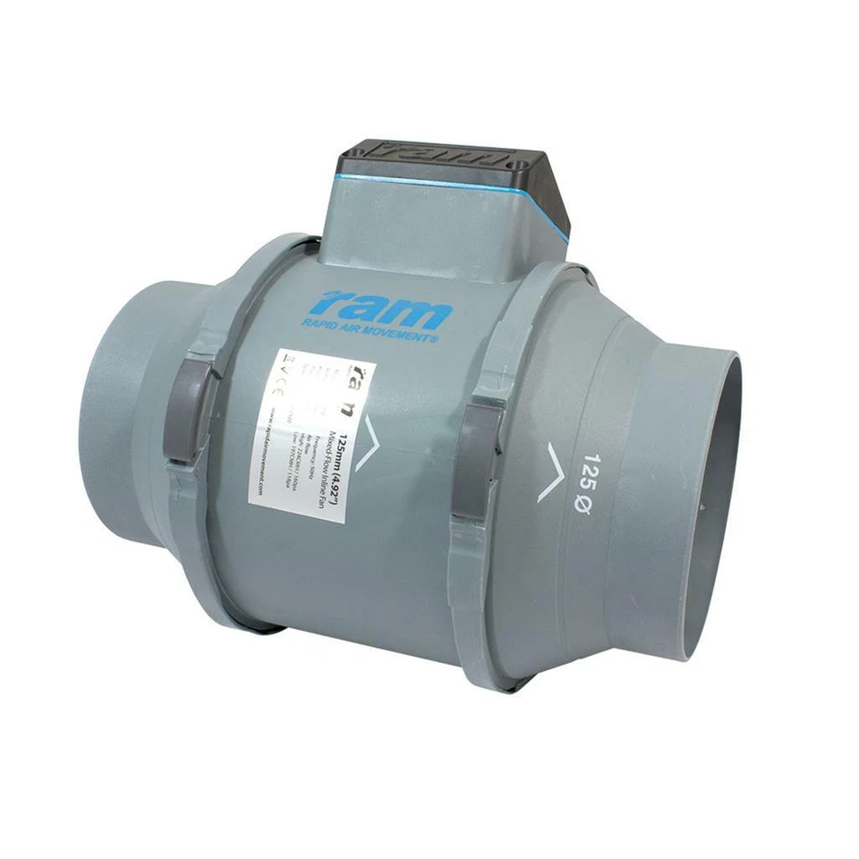 Ventola in linea a flusso misto 5" RAM - 125 mm - 284 m3/ora