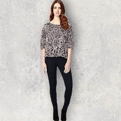 Phase Eight Womens Grey Cecily Jacquard Batwing Blouson Top UK 12 - Picture 3 of 6