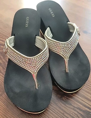 Lot of 2 Blingy Flip Flop Sparkle Sandals Guess, Corky's - Picture 9 of 16