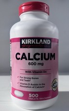 Kirkland Signature Calcium 600mg with Vitamin D3 500 Tablets Dietary Supplement
