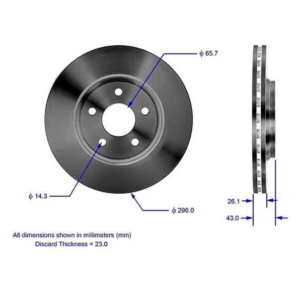 For Chevy Malibu 04-12 Bendix Global Premium Plain Vented Front Brake Rotor - Изображение 3 из 3