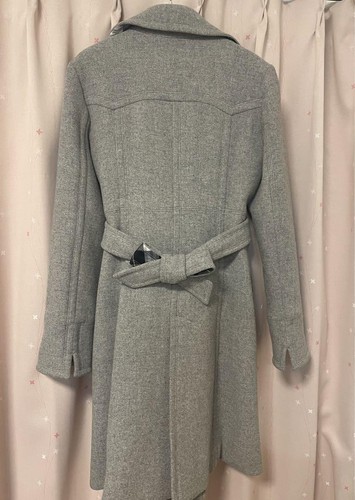 Burberry Blue Label Chesterfield Coat Angora Gray For Women Size 40/US:S Auth - Picture 2 of 22