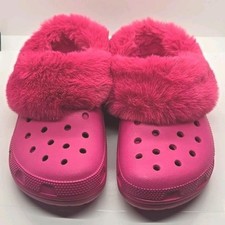 Crocs Classic Faux Fur Mammoth Clog Candy Pink Women's Size 7