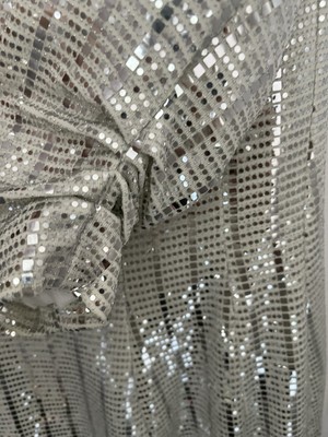 zara silver tuxedo dress Zara Metallic Silver Mirror Sequin Embellished Wrap Blazer Tuxedo Dress