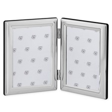 Fotorahmen 2x 10 x 15cm versilbert Doppel-Rahmen Bilderrahmen 2-fach Samtrücken