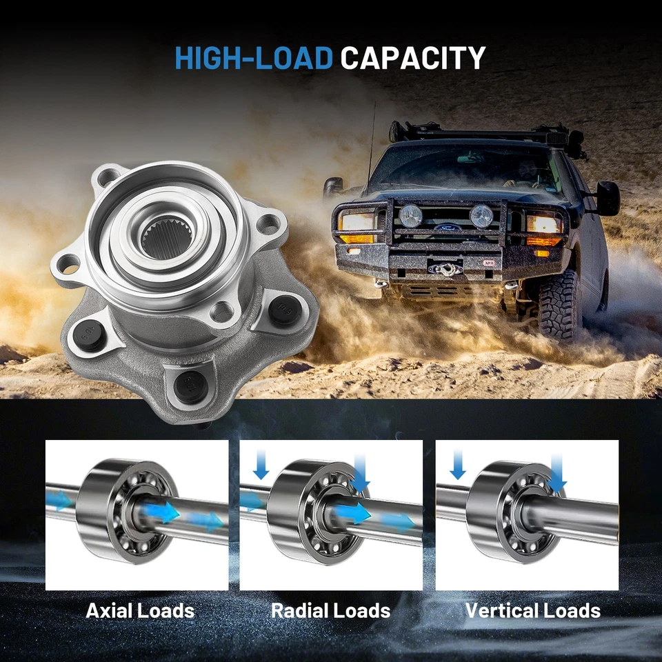 Conjunto de cojinete de cubo de rueda trasero AWD 2x 512535 para Nissan Rogue Select 2014-2022 Foto 4 de 4