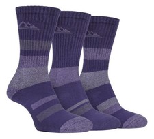 Image of Storm Bloc - 3 Pack Ladies Striped Anti Blister Cotton Summer Walking Boot Socks
