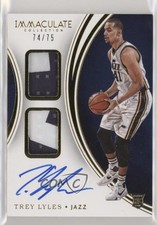 2015-16 Panini Immaculate 74/75 Trey Lyles #DPA-TLY Dual Patch Auto fm0