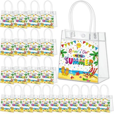 Gilprop Pcs Clear PVC Gift Bags with Handles 1 count (Pack of 12), clear
