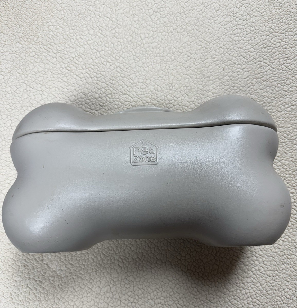 Unique Pet Zone Dog Bone Shape Storage Treat/ Toy Bucket Box Plastic Gray  16