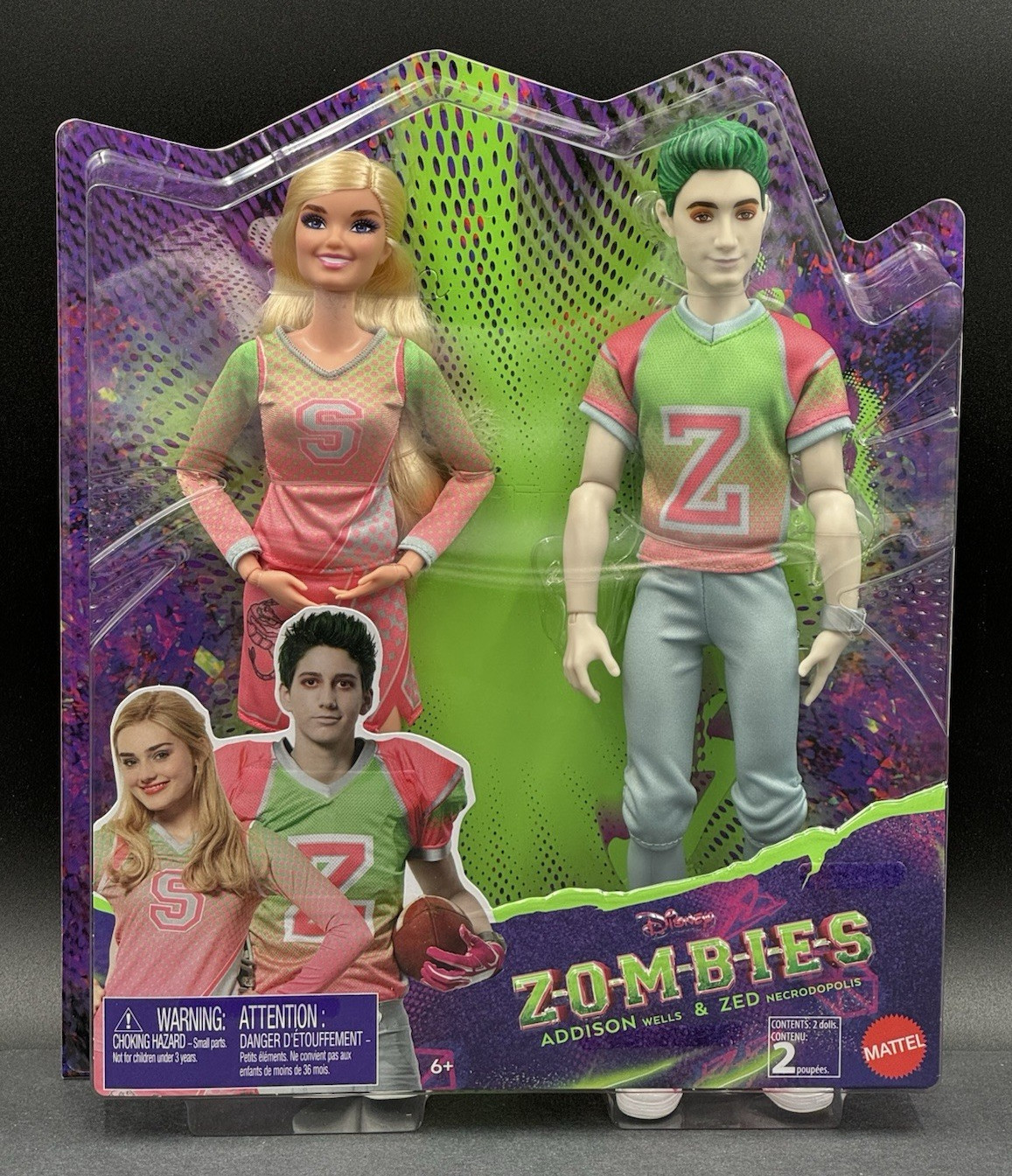 Disney Zombies 2-Pack Addison Cheerleader and Zed Football P