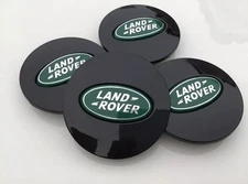 Set of 4 Land Rover Wheel Center Caps Black Glossy 62mm