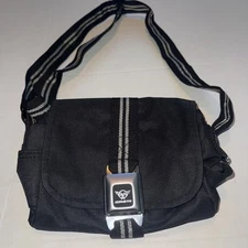 Chevy Corvette Buckle-Down Seatbelt Purse Handbag Crossbody Bag Black Nylon
