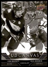 2023-24 UPPER DECK UD CANVAS CHECKLIST BLACK LEON DRAISAITL/ALEX OVECHKIN OILERS