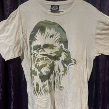 Star Wars Beige / Off White Chewbacca Camo T Shirt Junk Food Brand Size XL