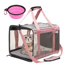 Soft Sided Cat Carrier for Large Cats Up to 20 Lbs, Collapsible Cat Bag Airli...
