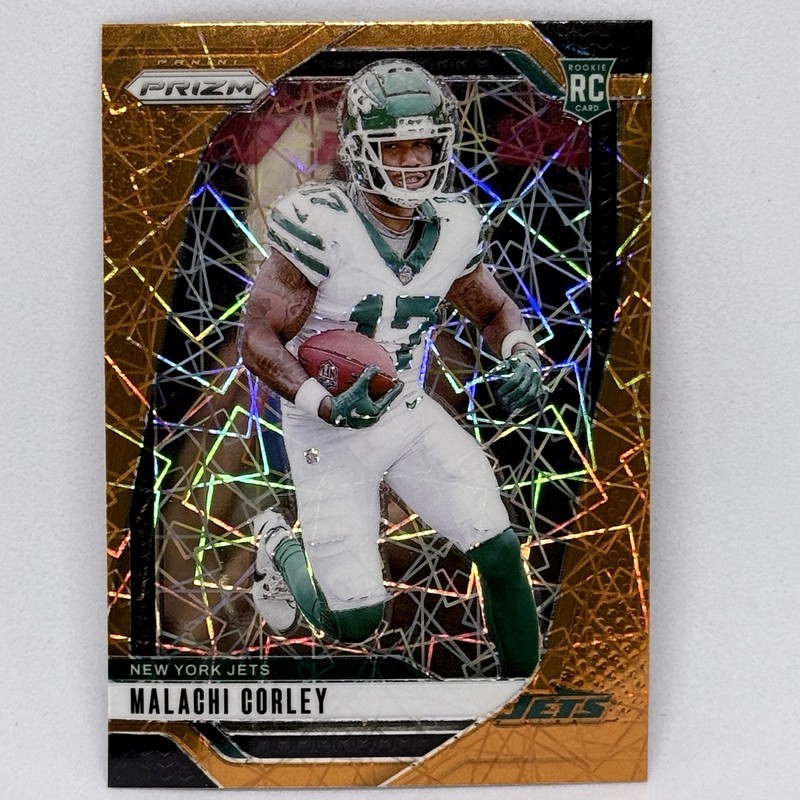 2024 Panini Prizm Rookies Malachi Corley Orange Laser Prizm Jets RC #369 Browns