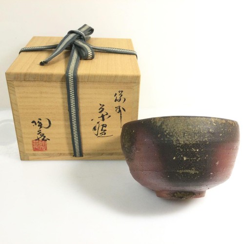 Japanese Bizen ware Matcha Chawan Japanese Tea Ceremony w/ Box by Konishi Tozo