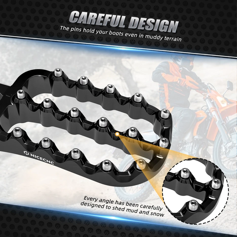 NICECNC estriberas ajustables 360° reposapiés de aluminio para Kawasaki KLR650 1987-2024 Foto 3 de 4