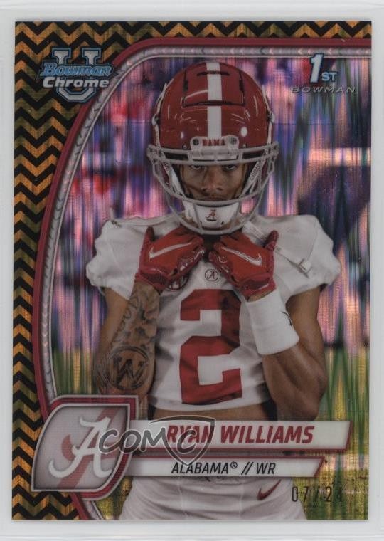 2024 Bowman U Chrome Black & Gold Stealth Refractor 7/24 Ryan Williams #53 9et