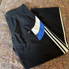 New W/ Tags Adidas Women Blocking Track Pants JY2392 Black Blue Off White Sz 10