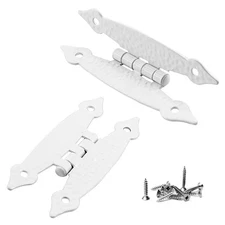 Waziaqoc 2Pcs H Cabinet Hinge Offset Hinge Hammercraft Flush 2 Pieces White