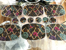 STUNNING Asian Vintage Set of 6 Woven Straw P...