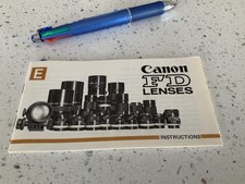 Canon FD Lenses Owner Instruction Manual Booklet Vintage